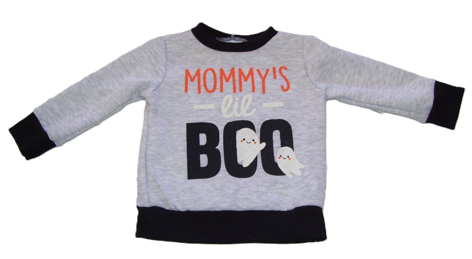 Minibean 2 Pc LS Mommy’s Little Boo Ghost Quilted Sweatshirt Joggers Outfit 2T