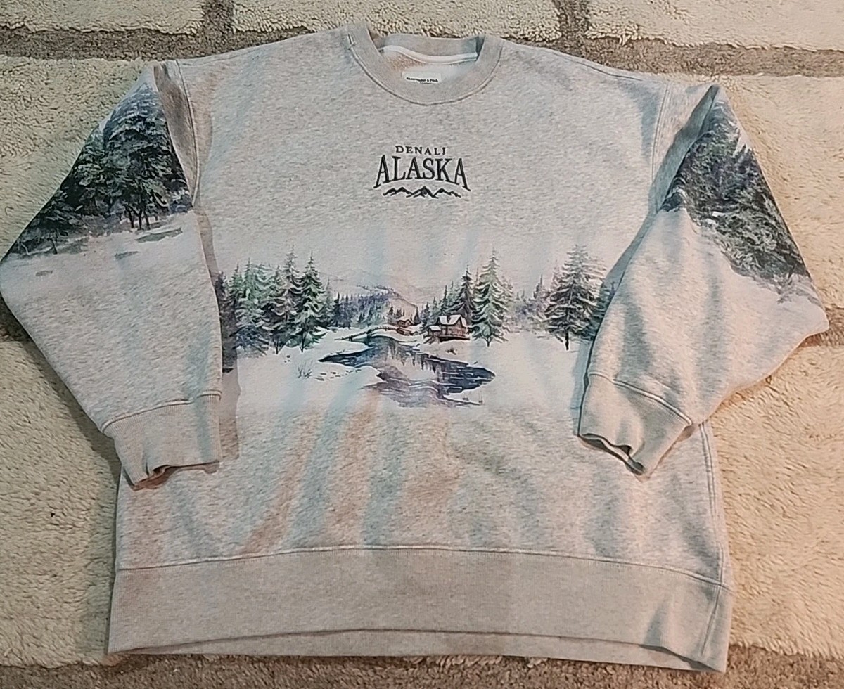 Abercrombie Denali Alaska Crewneck Soft A&F Sweatshirt Large Euc
