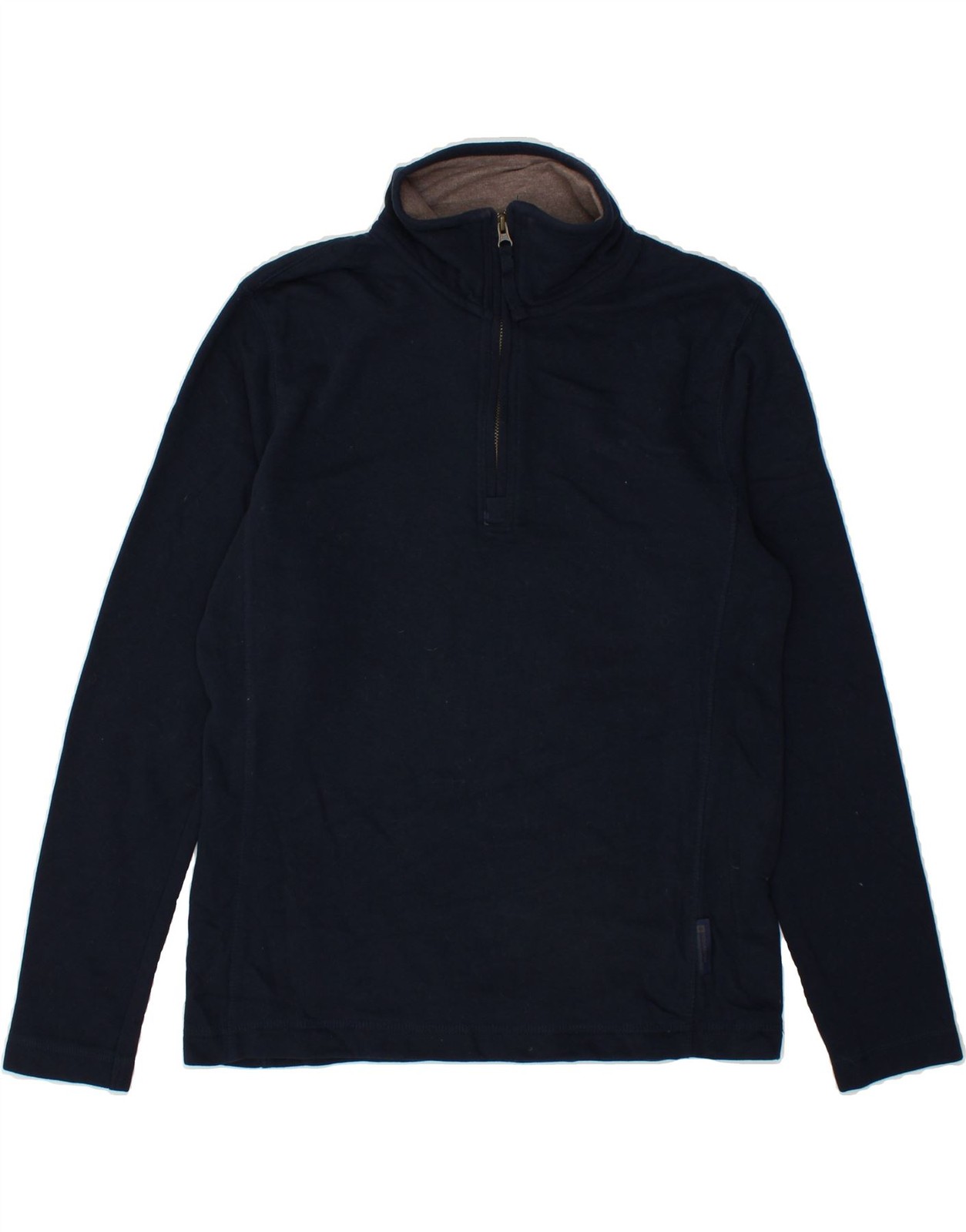 MOUNTAIN WAREHOUSE Mens Zip Neck Sweatshirt Jumper Small Navy Blue Cotton VN05