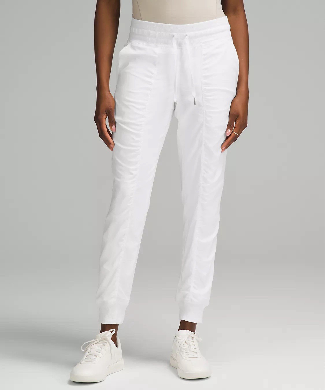 Lululemon Dance Studio Mid Rise Jogger Full Length Pants Travel White Womens 12