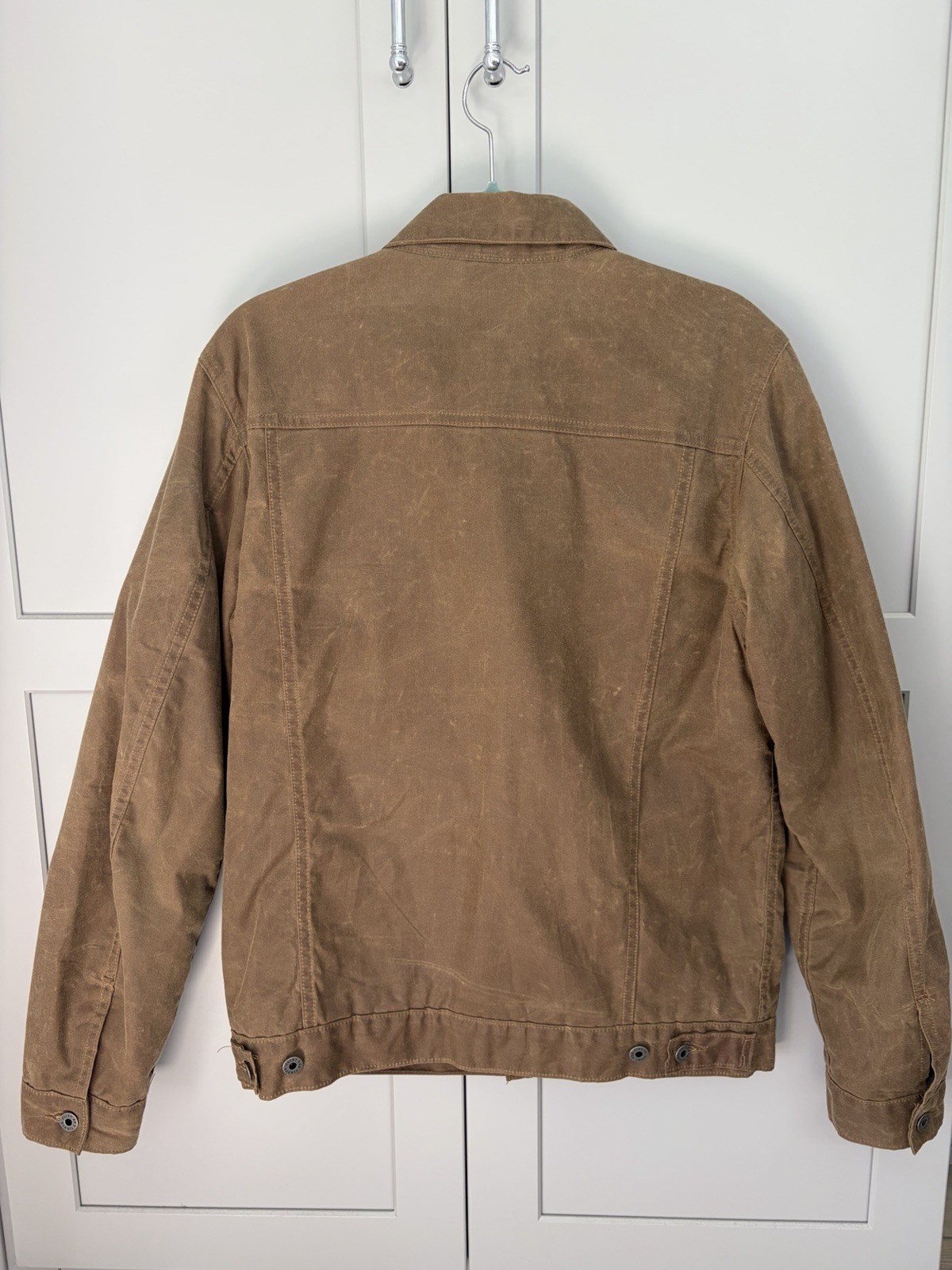 Flint and Tinder Flannel-Lined Waxed Trucker Jacket Havana Medium Tall M-T
