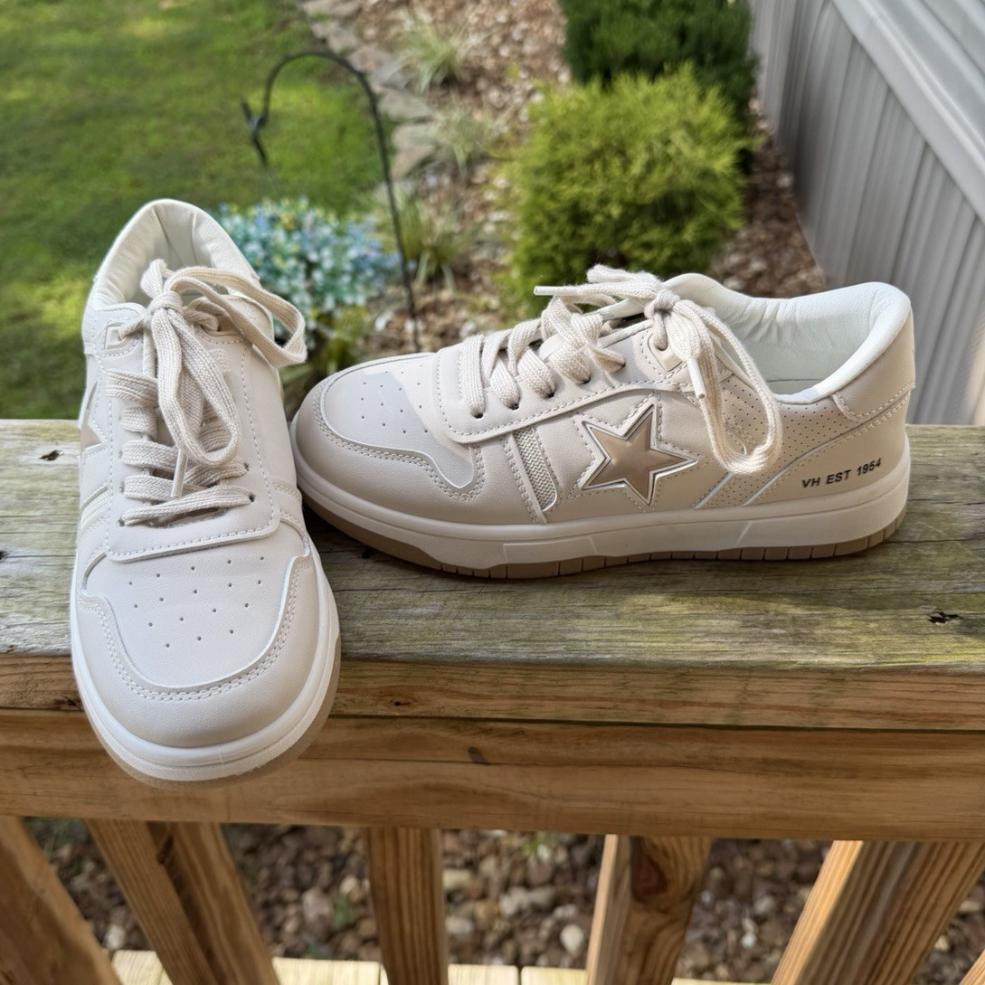Vintage Havana Low Top Lace-Up Athletic Sneaker, Beige/White Solid