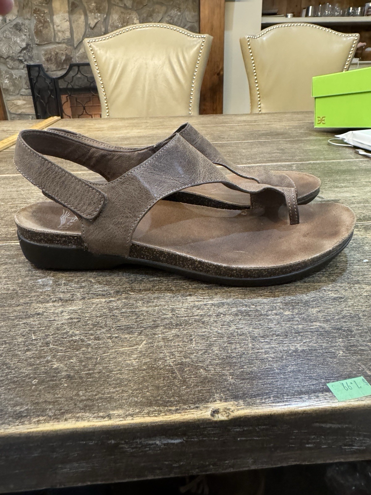 Dansko Reece Toe Loop Sandals Brown Slingback Leather Size 39 US 8.5-9