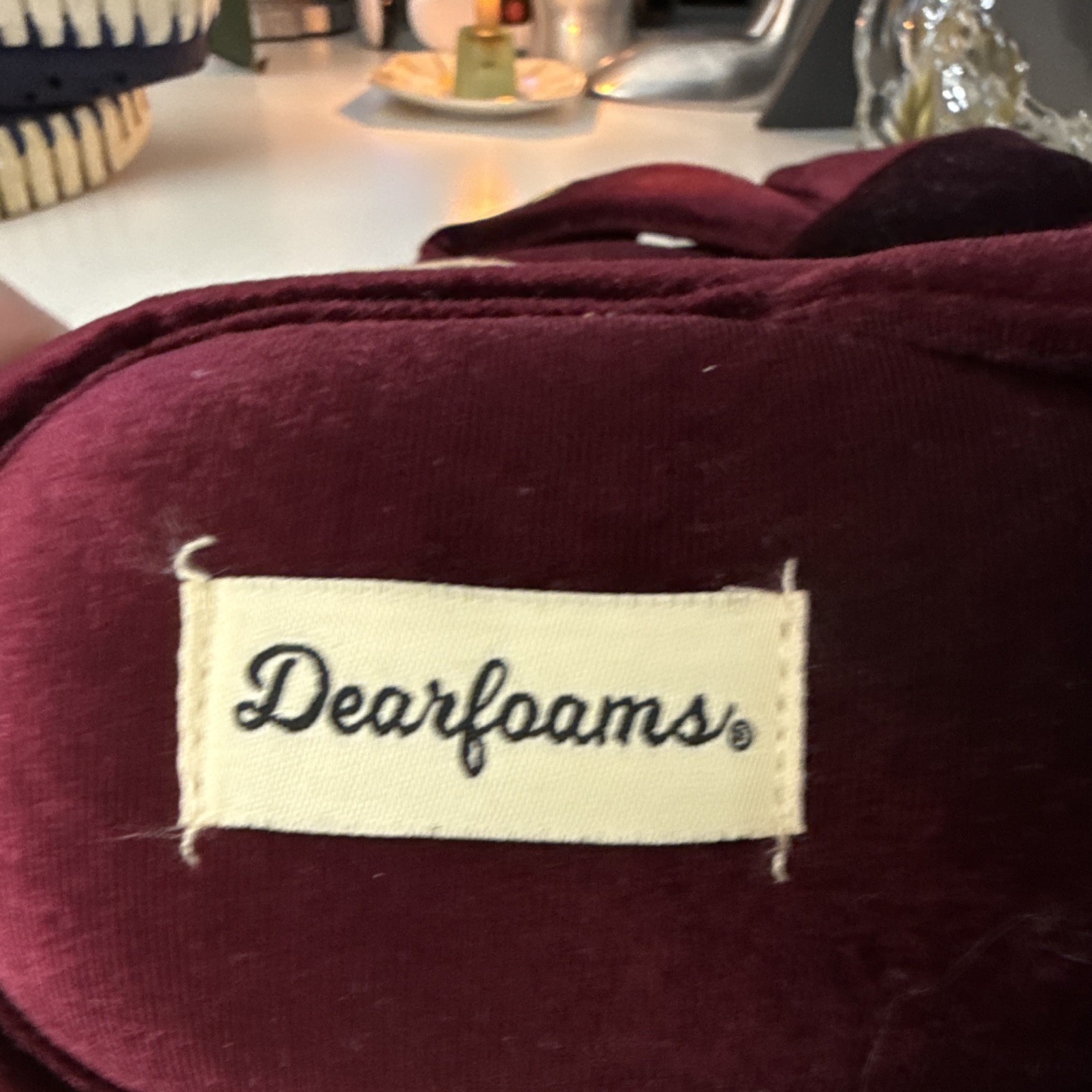 Dearfoams Burgundy Velour Slide Slippers Women’s US 9-10 EU 40-41