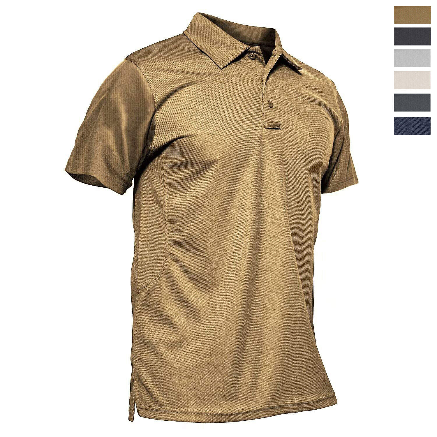 Men’s Short Sleeve Tactical Polo Shirts Quick Dry Team Combat Work Casual Golf T