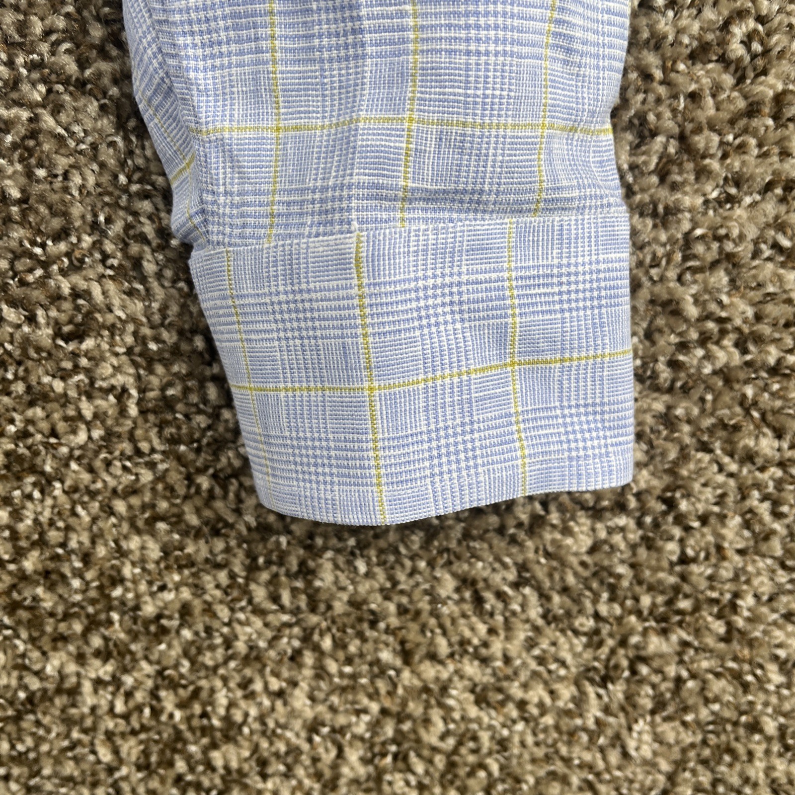 Lands End Baird McNutt Irish Linen Button Up Shirt M Mens Tailored Fit 15 – 15.5