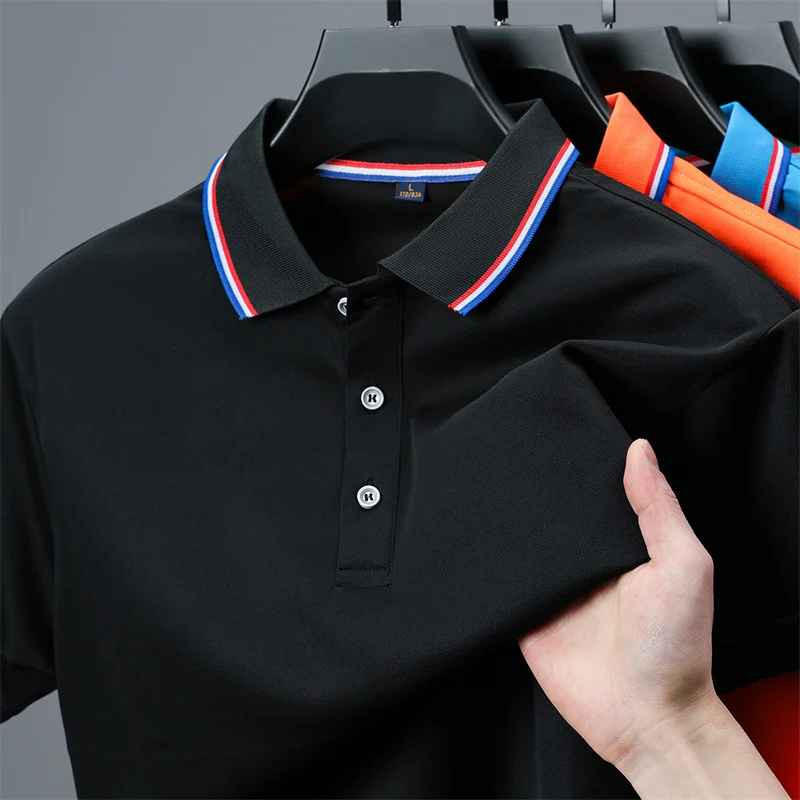 Men’s Solid Polo Shirt Breathable Summer Beach Business Casual Tee Tshirt Gift