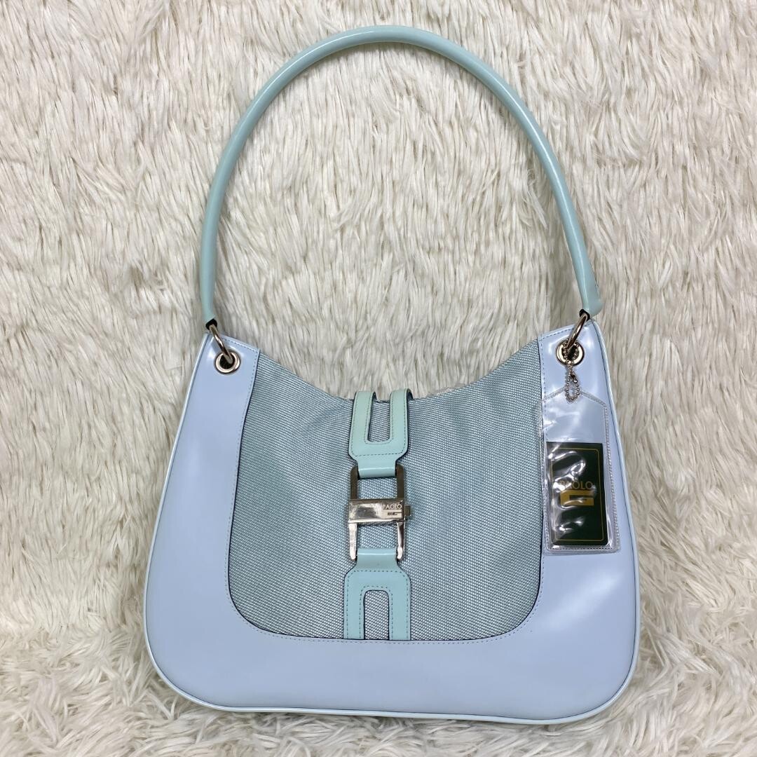 PAOLO GUCCI Jackie Handbag Blue Vintage From Japan