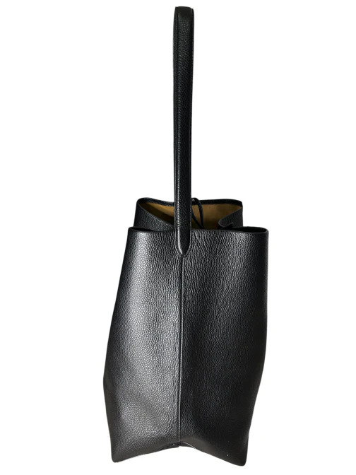 The Row Black Leather “Park” Tote Bag