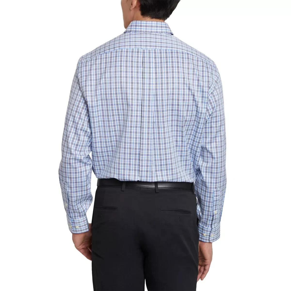 Kirkland Signature Men’s Traditional Fit Dress Shirt, Plaid , Blue, 16.5 x 32/33