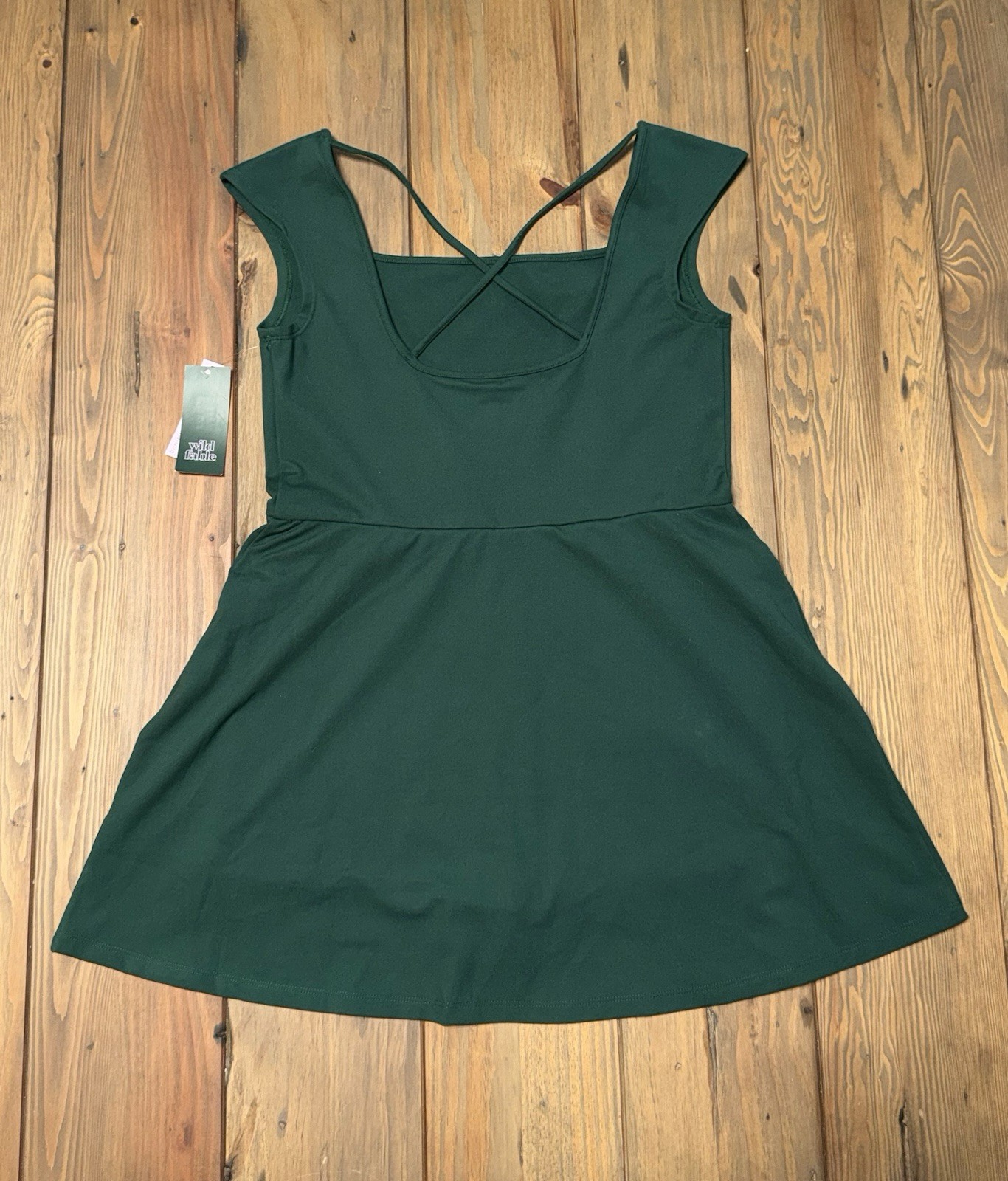 Wild Fable NWT Green Dress Built In Shorts Skort Romper Women’s Size Large