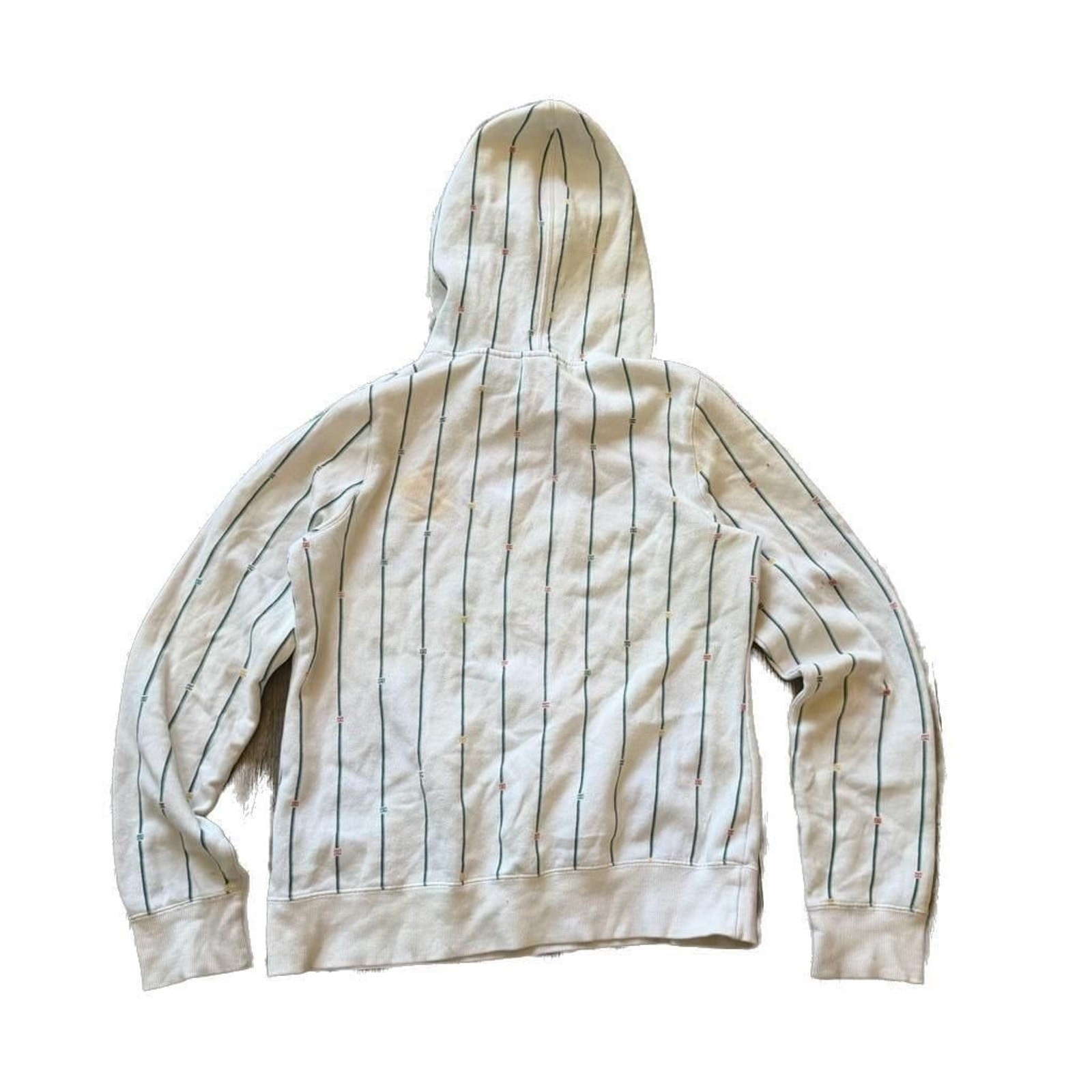 DC Shoes Women’s Pinstripe Logo Pullover Hoodie Sweatshirt White/Mint