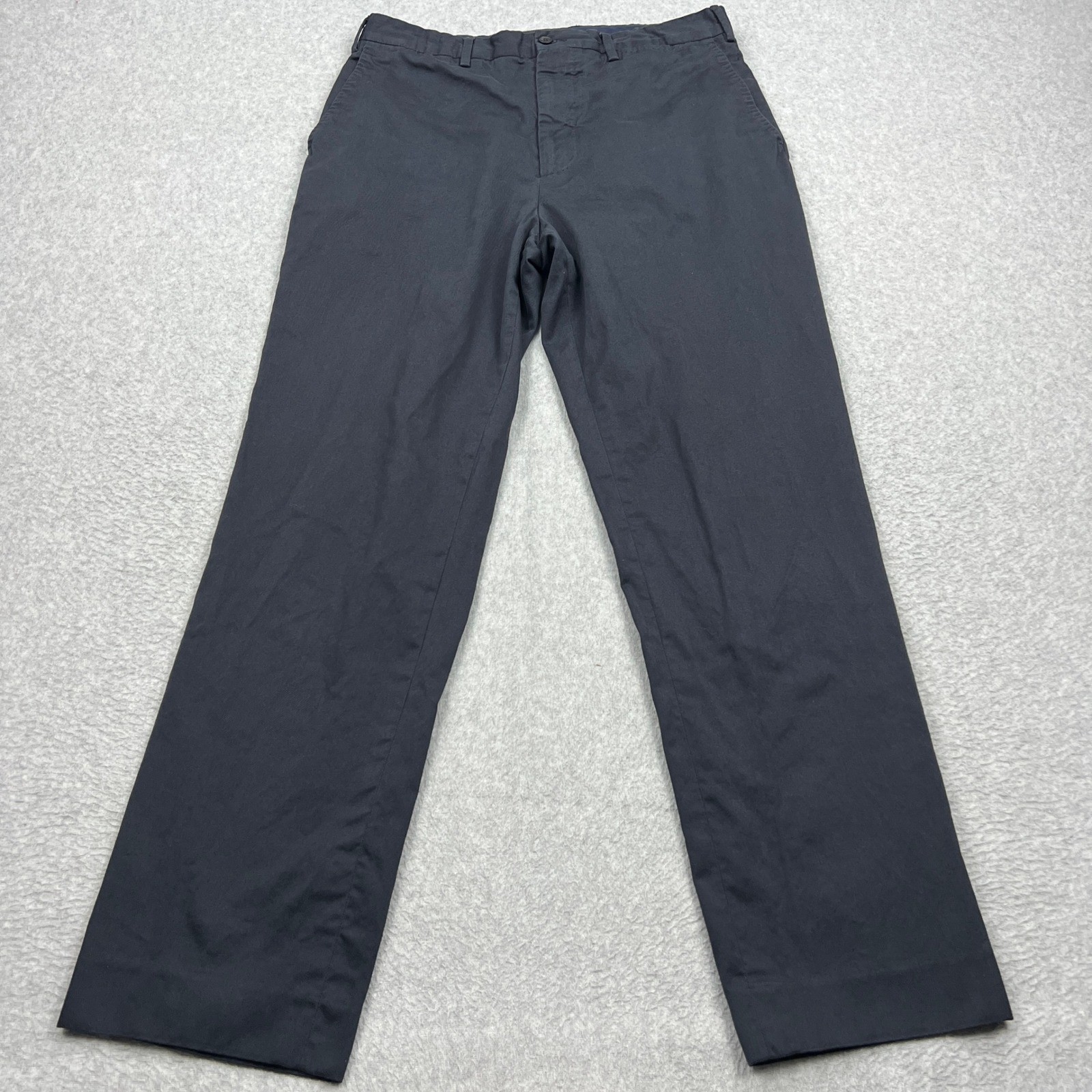 Berg & Berg Trousers Mens IT 52 Navy Blue Cotton Straight Leg Chinos Dress Pants