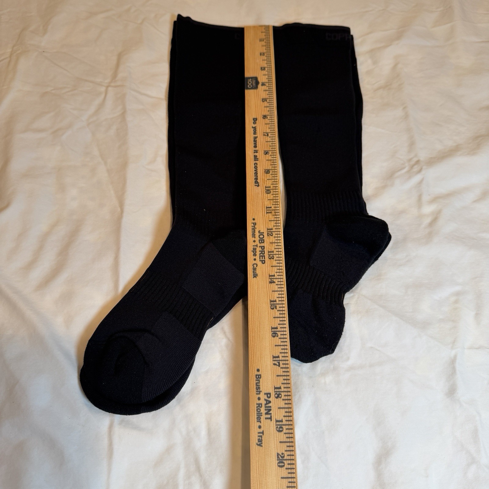 Copper Fit Energy Knee High Compression Socks Unisex Black (Two Pairs ) New