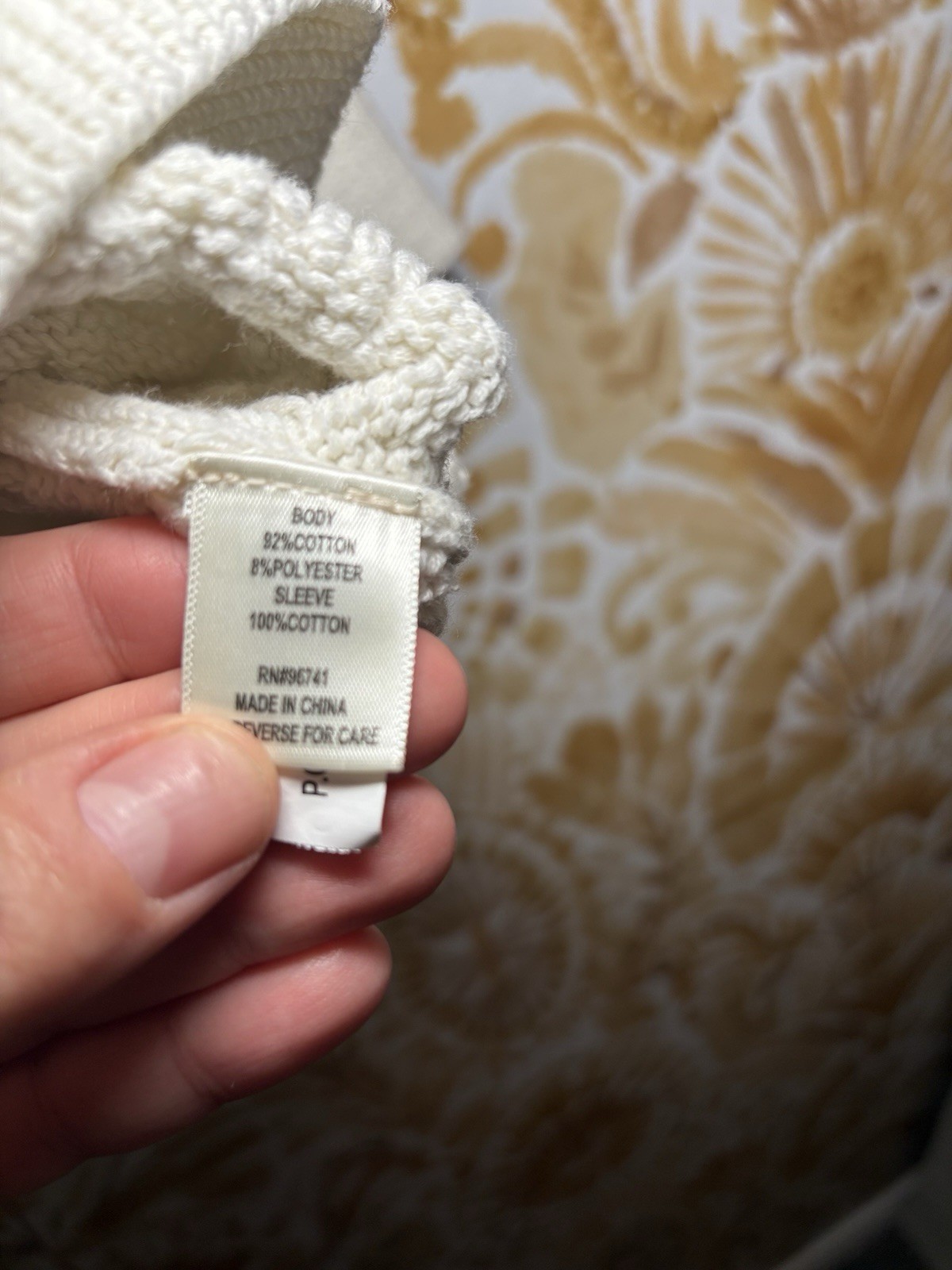 Cloth & Stone Ivory Eyelet Sleeve Knit Cardigan Sweater | Boho Cottagecore