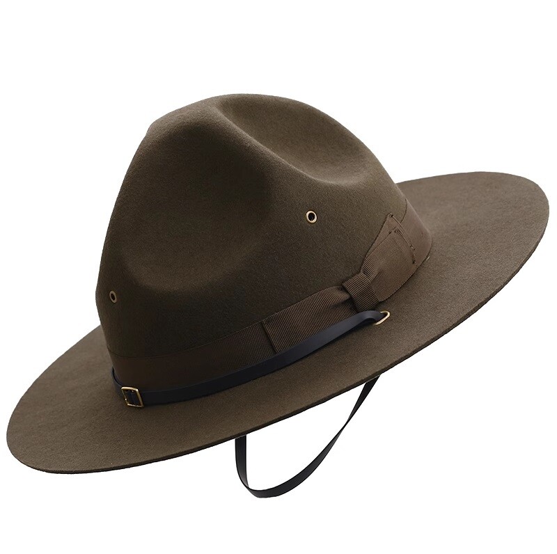 Wool Sergeant Hat Military Campaign Hat Instructor Mountie Ranger Hat Men