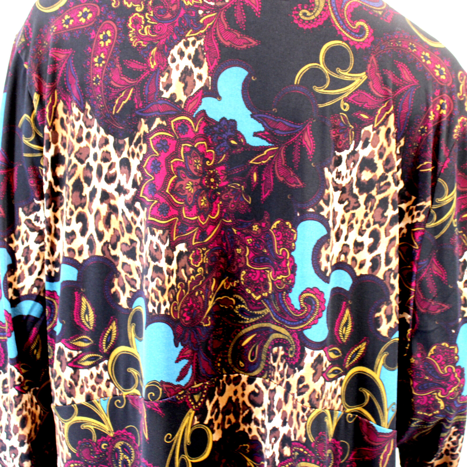 Catherines Plus Paisley/Leopard Print Wrap Belted Dress 4X 30/32