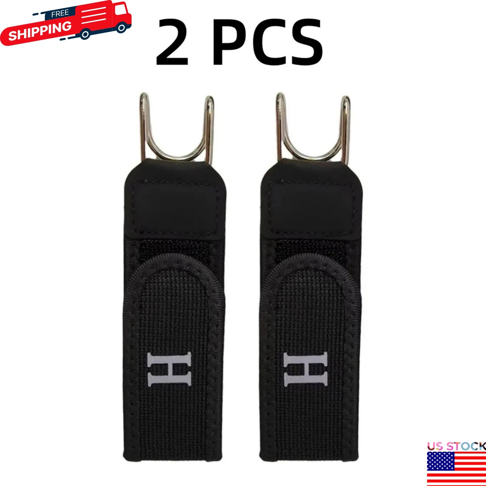 2PCS Tactical Metal Hook Elastic Belt Buckle-Less Invisible Waist Belt Closure