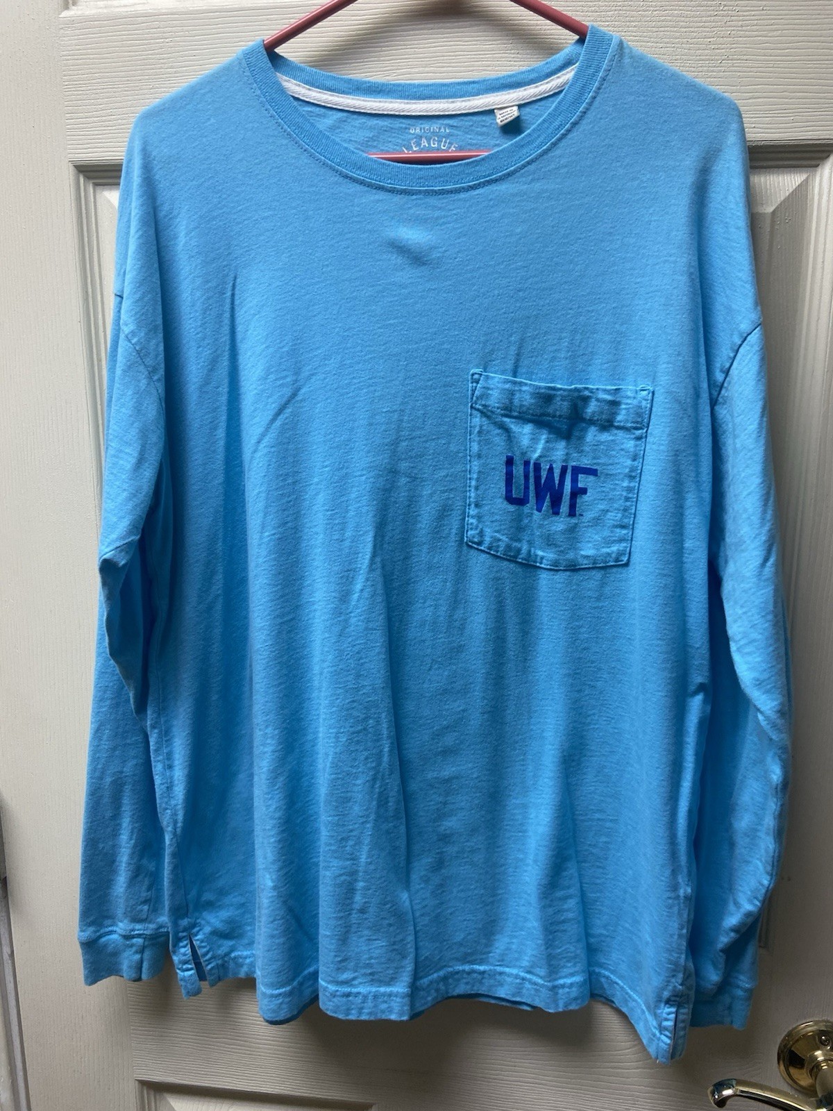 UWF Argonauts College Blue Long Sleeve Cotton T-Shirt Men’s M West Florida