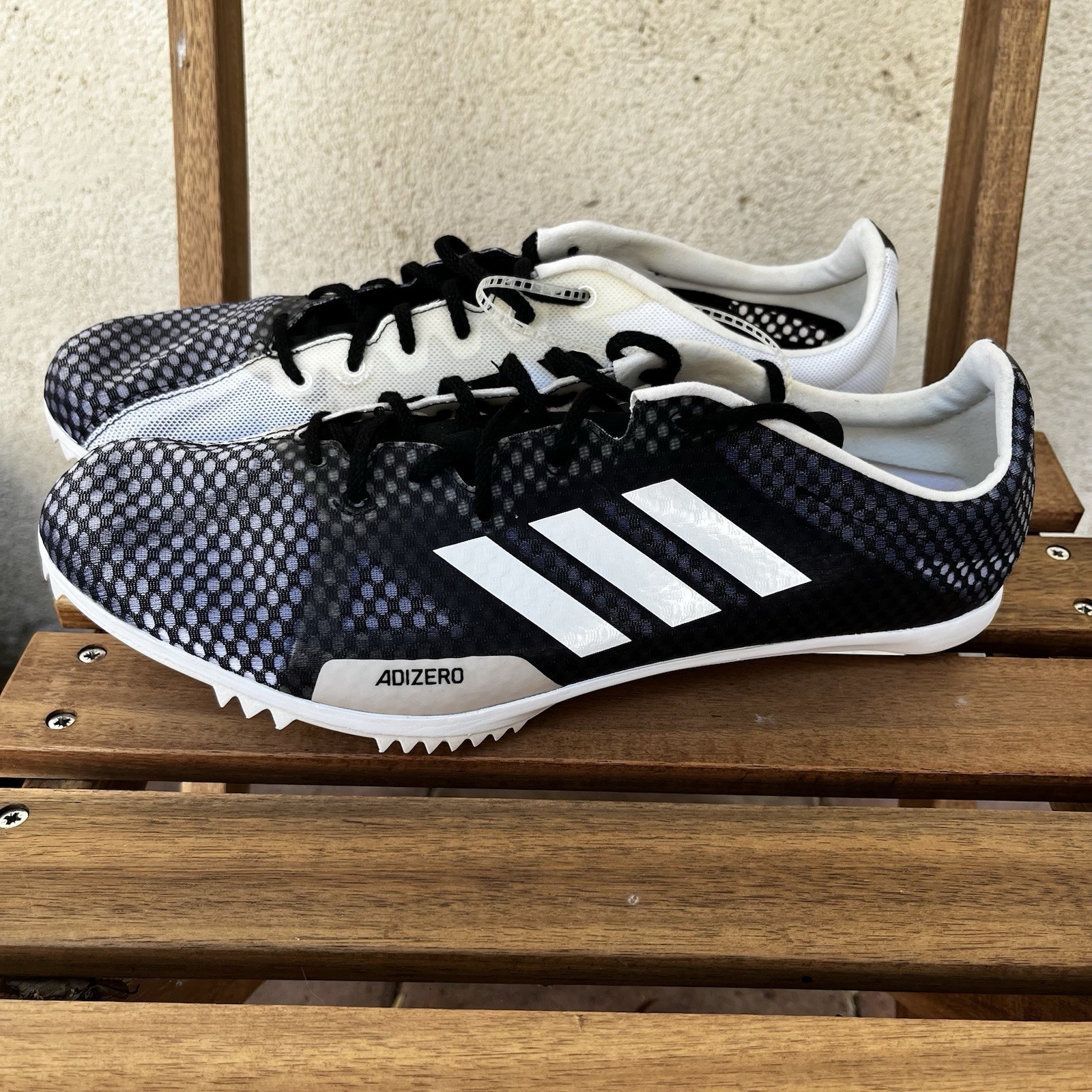 Adidas Track Shoes Mens 11.5 Black White Adizero Ambition 4 Cleat Running Core