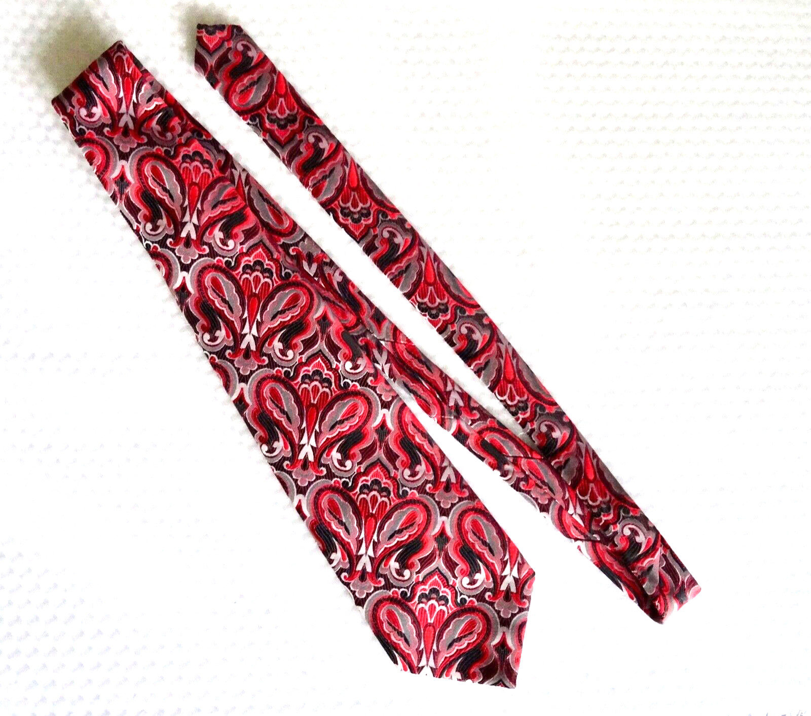 pRINCE GINO TREVIRA VINTAGE MENS TIE WOVEN IN ITALY WILD PINKS REDS 61” neocurio