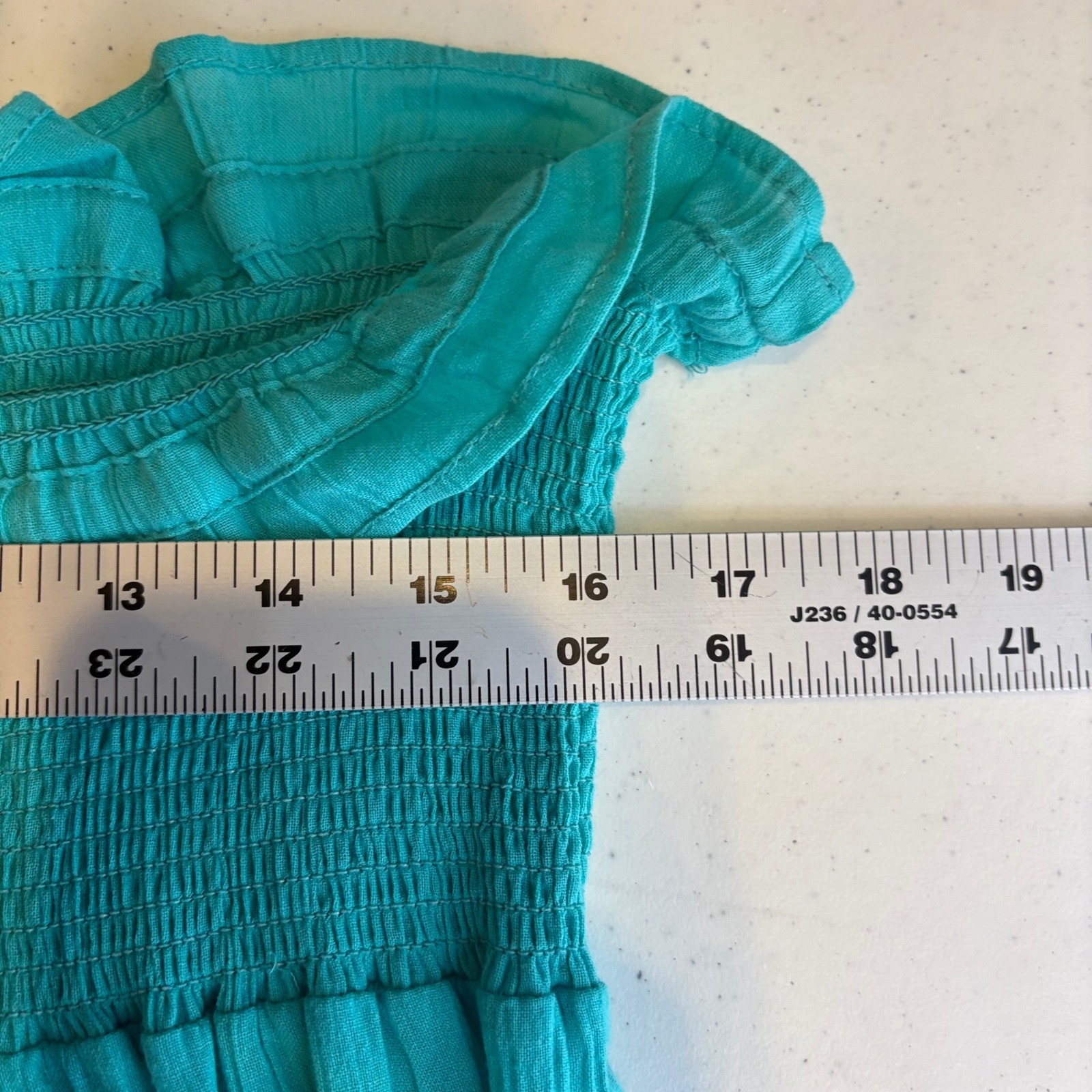 Sand N Sun Teal Cotton Gauze Smocked Strapless Dress Maxi Skirt S Beach