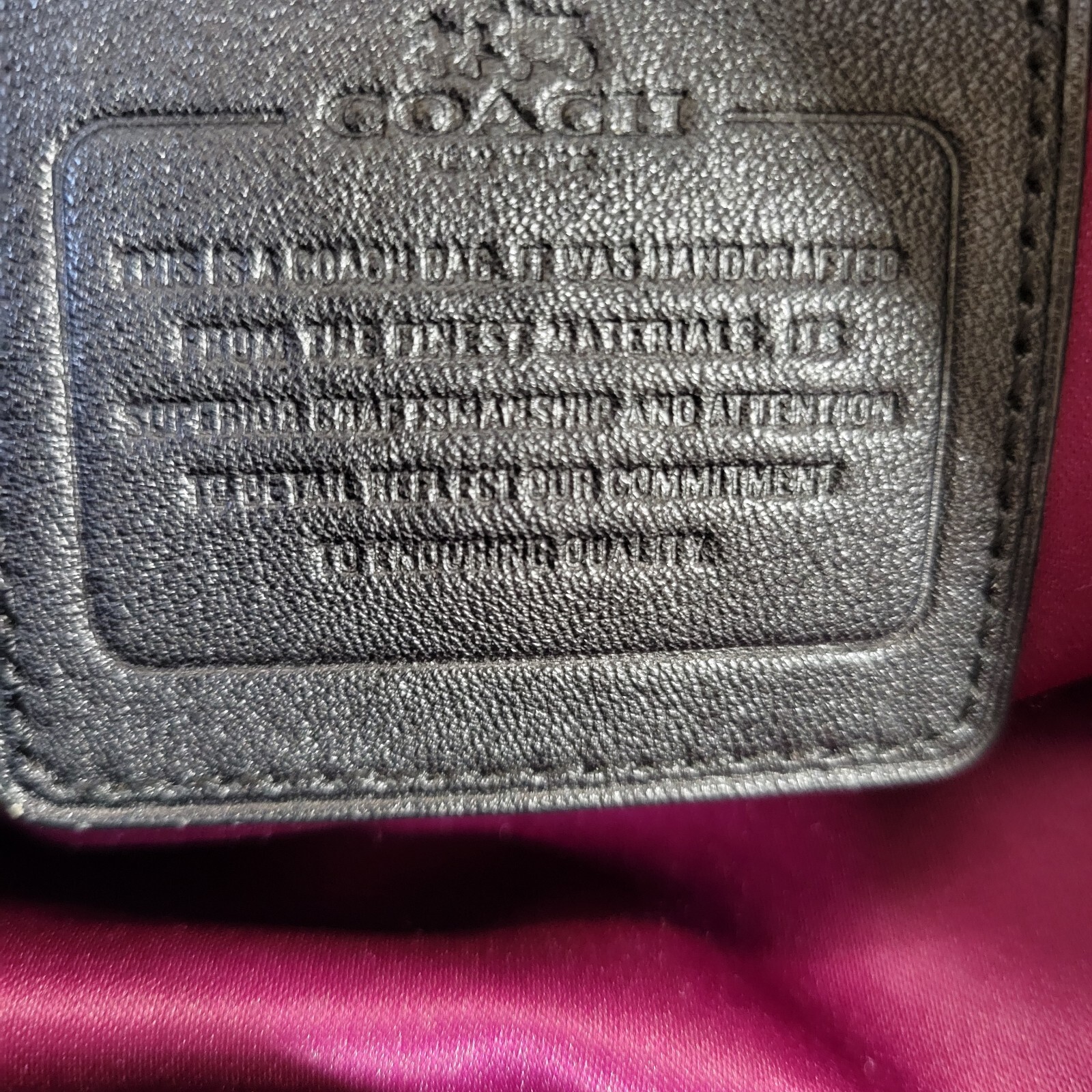 Coach Madison Phoebe Plum Interior Black Canvas Original Hangtag Hobo Chic