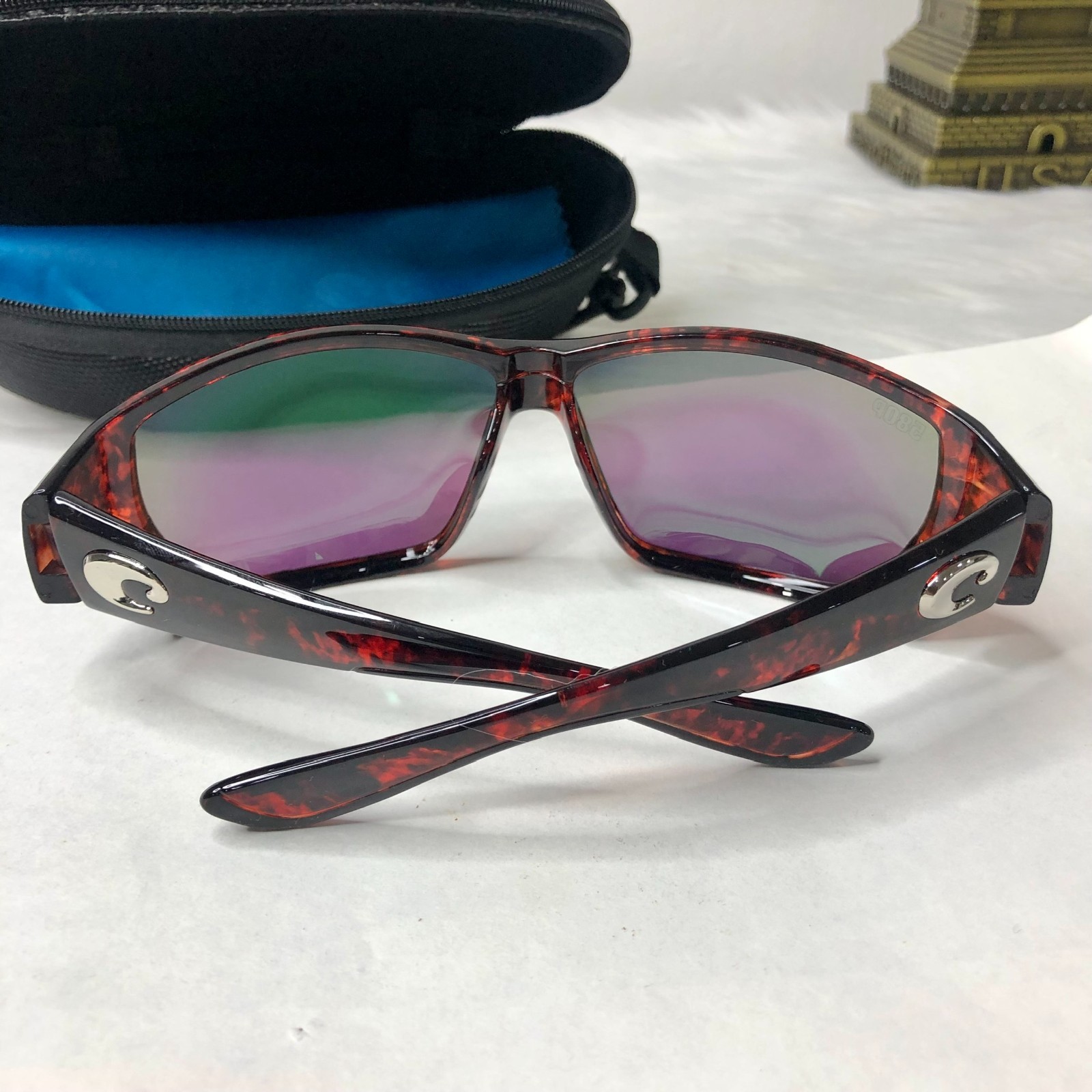 NEW Costa Del Mar Fantail Polarized Sunglasses Tortoise Blue Mirror 580P UV400