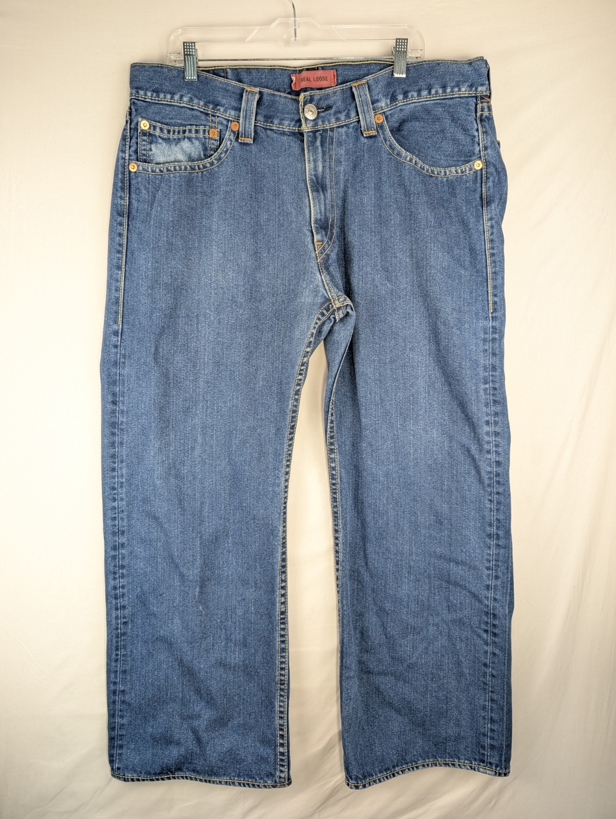 Vintage Levis Type 1 Jeans Mens 38×30 Blue Real Loose Baggy Skater Wide Leg Y2K