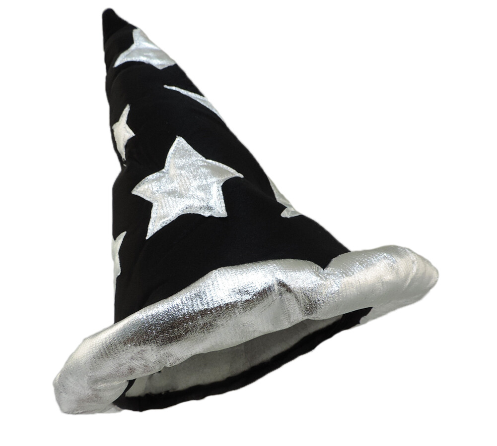 Celestial Wizard Sorcerer BLACK & SILVER Pointed Magical Witch Hat