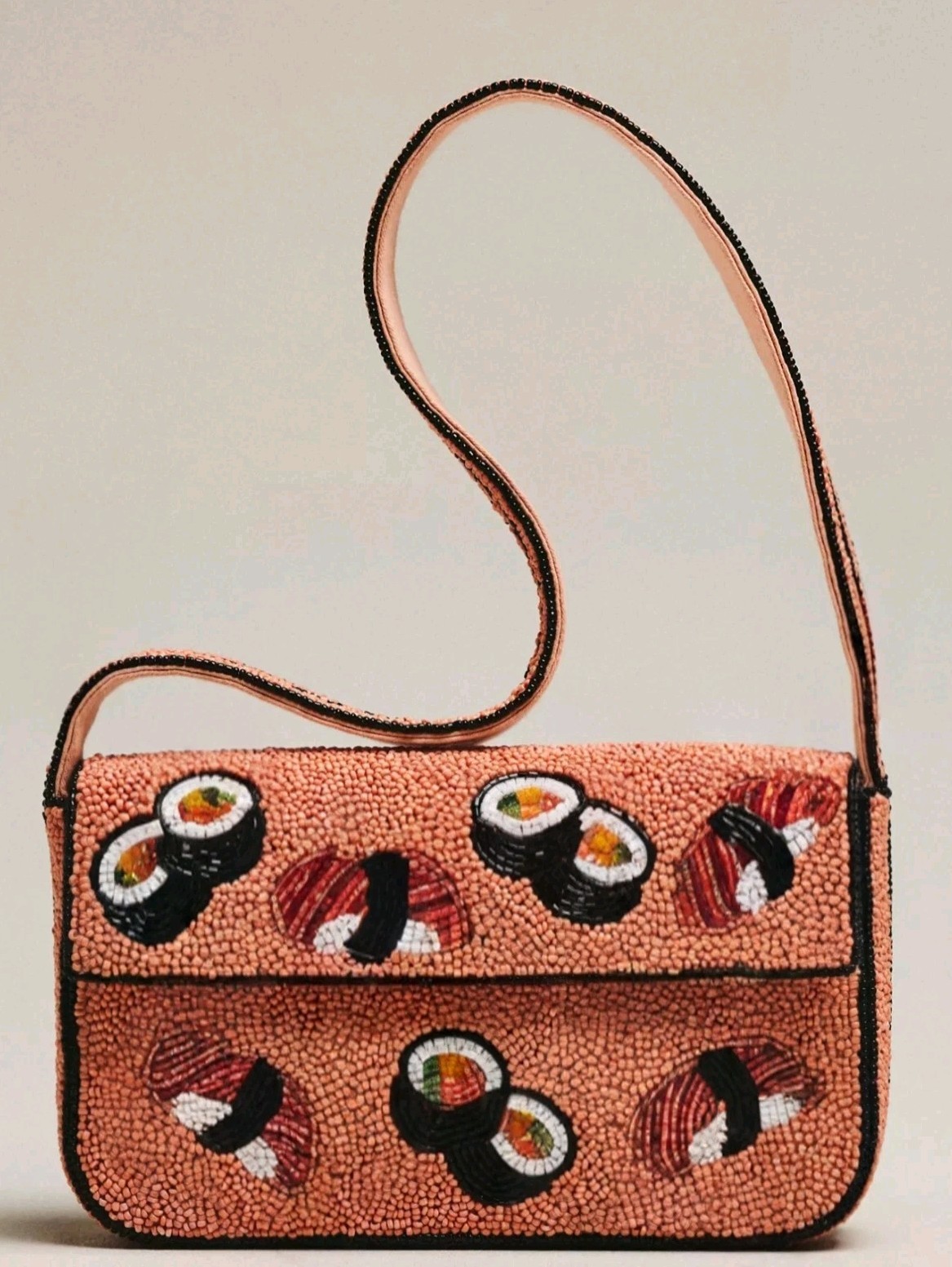 ANTHROPOLOGIE BEADED FIONA SHOULDER BAG “SUSHI ” Food & Drink Edition VIRAL