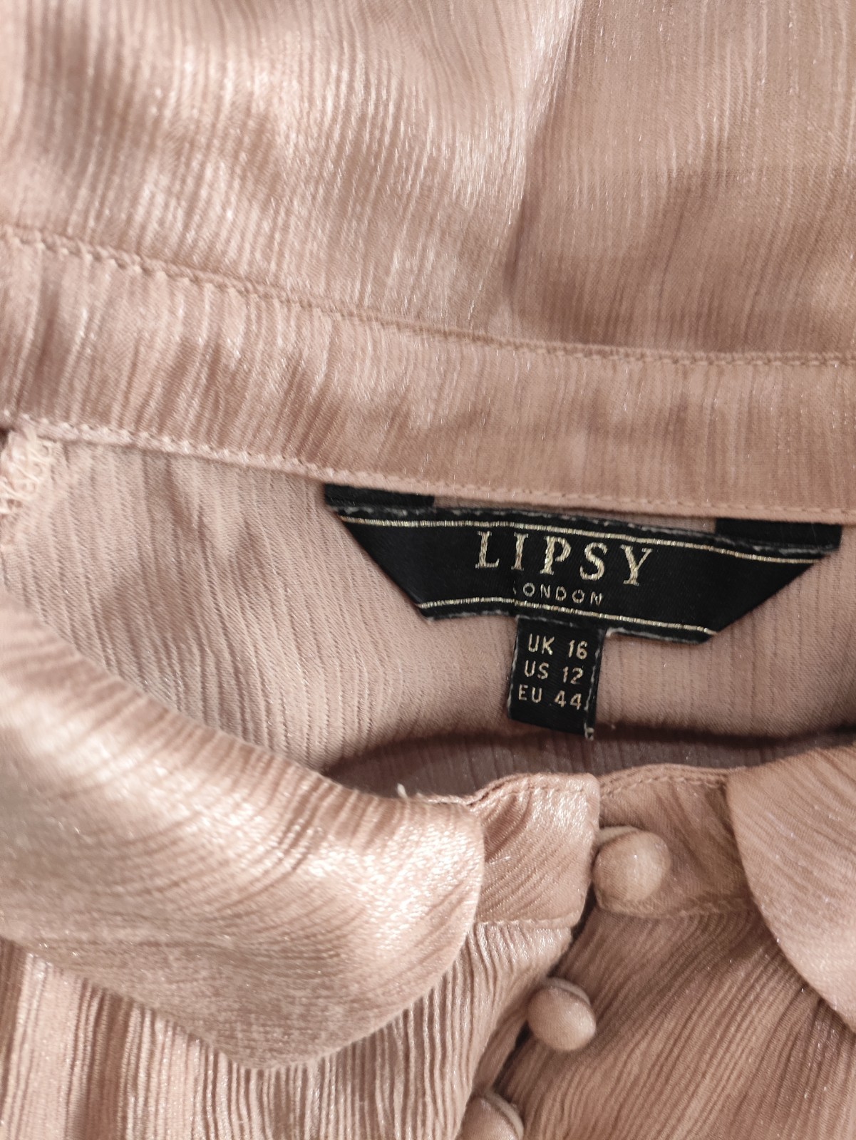 Lispy Ladies Shirt top 16 Rose Gold Casual Long Sleeve Buttons Party Summer