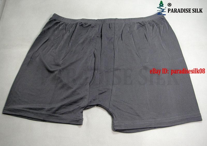 2P Knitted Silk Mens Boxer Briefs By Random Color With Fly Underwear Solid U…