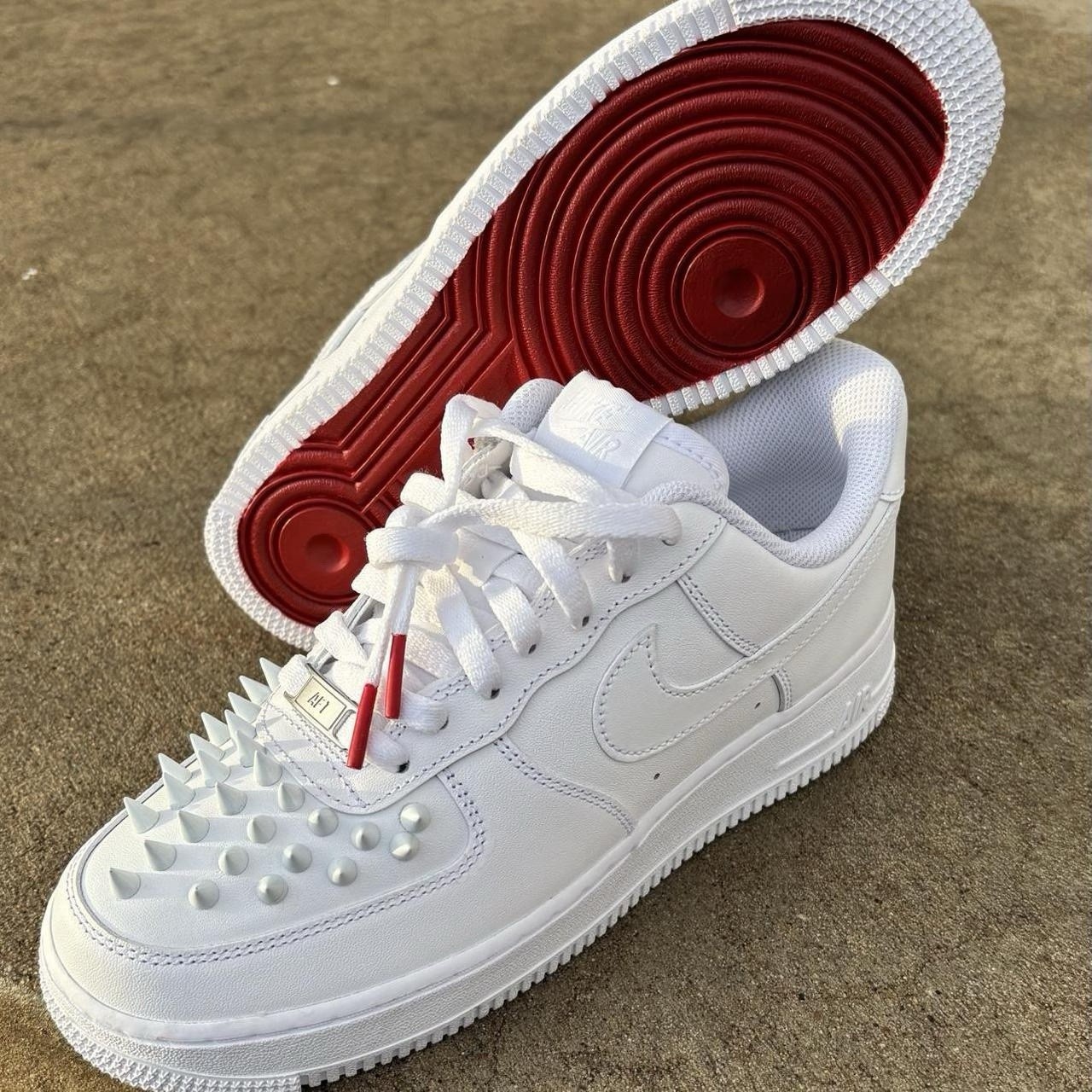 Custom Nike Air Force 1 Low – Red Bottom Metal Spikes