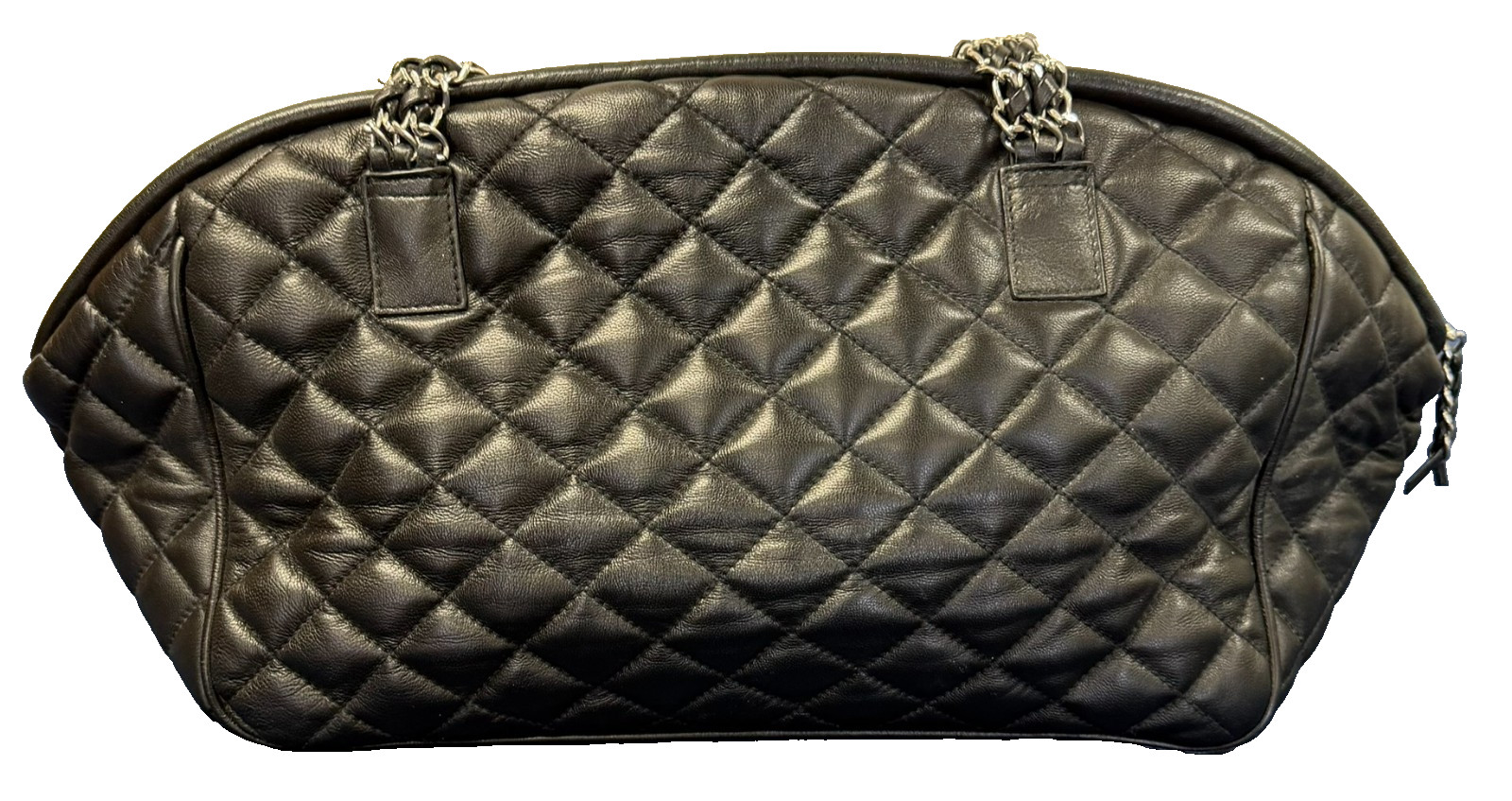 Harley-Davidson Quilted Leather Handbag/Satchel with Silver Accents