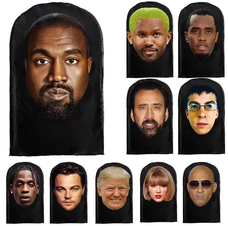 Cosplay Breathable sun-protection Mask Full Celebrity Rapper Face