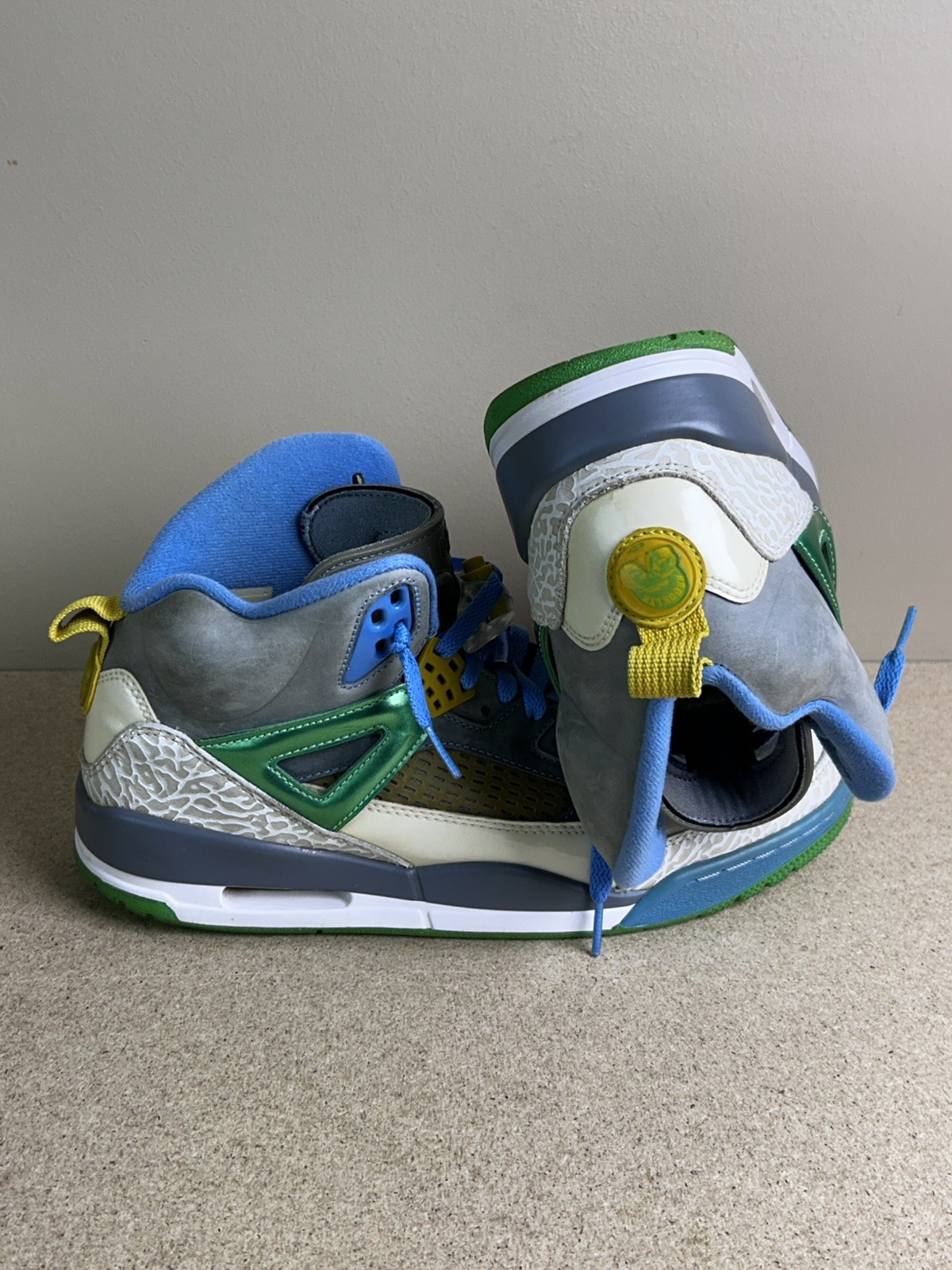 Jordan Spizike Stealth 2013 Size 11 Athletic Sneakers Shoes Blue & Gray