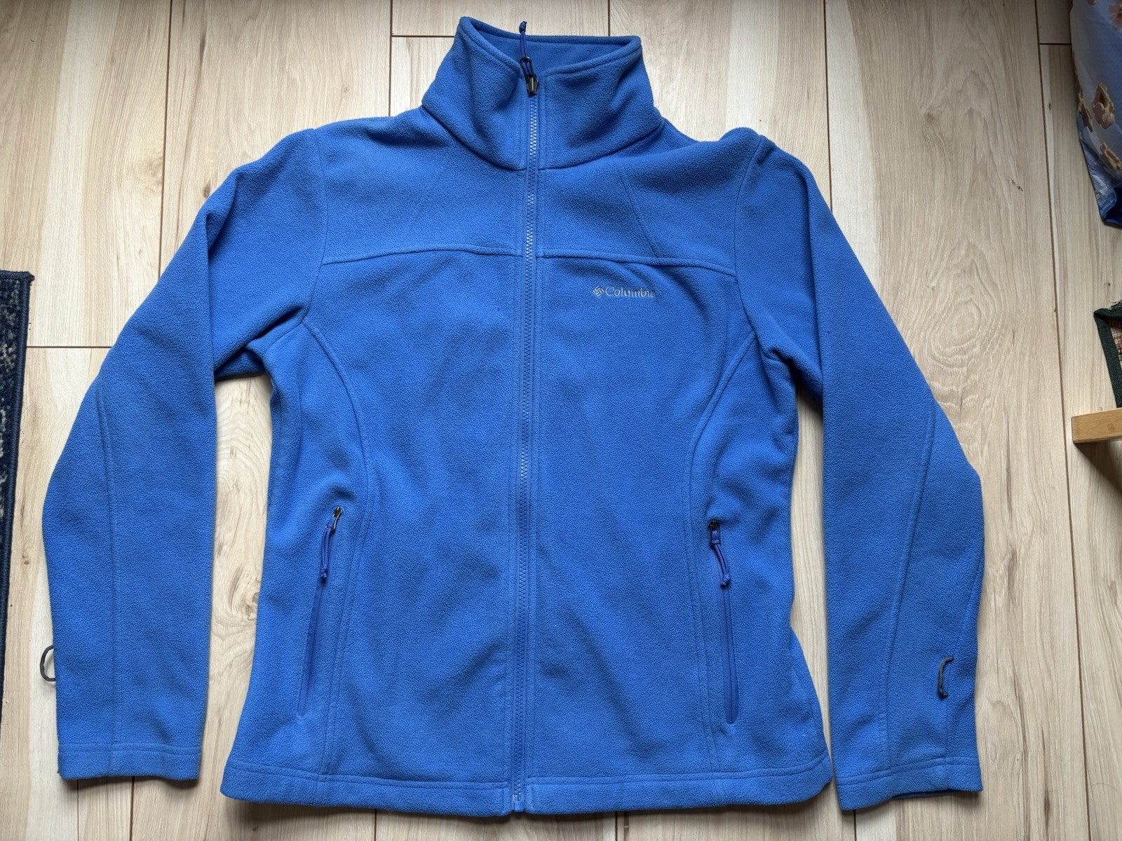Columbia Women’s Medium Blue Fleece Jacket Full Zip Lightweight Outdoor Hiking