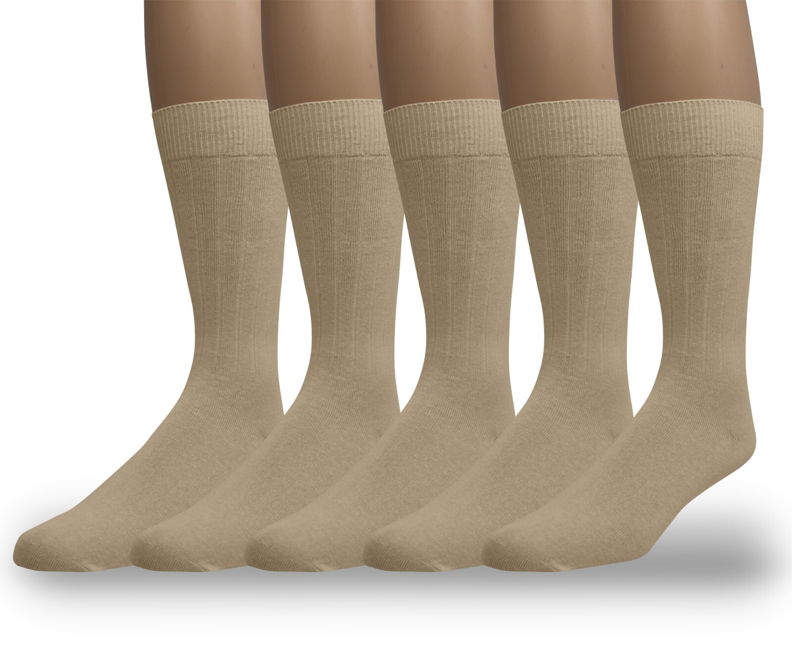 EMEM Men’s Ribbed Cotton Classic Crew Dress Socks 5-Pack, Big and Tall Available