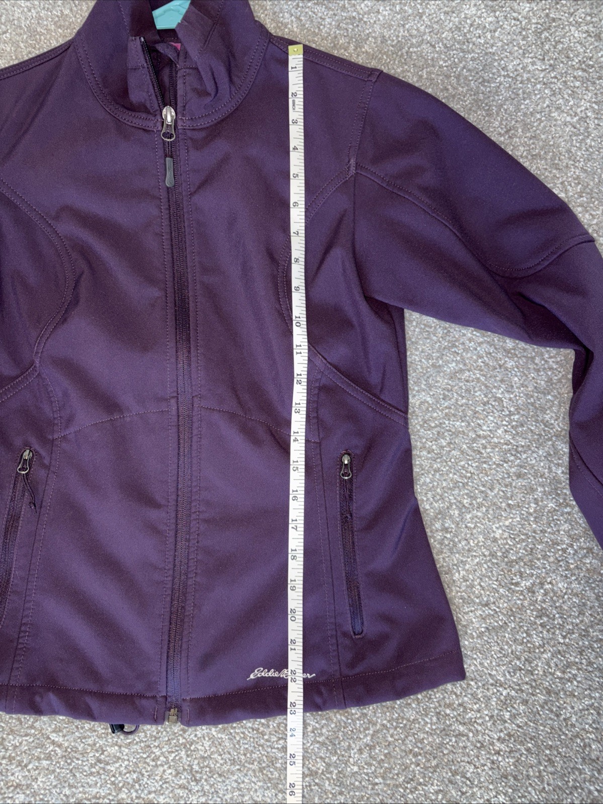 Eddie Bauer Women Softshell Zip Fleece Lined Jacket Sz XS Purple Water Resistant