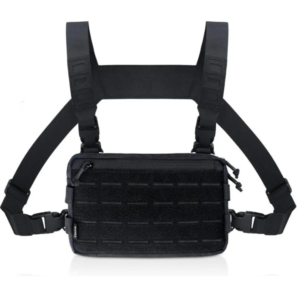 New 1000D Nylon Men Chest Bag Reflective Strips EDC Vest Bag Wear-resistant Mult