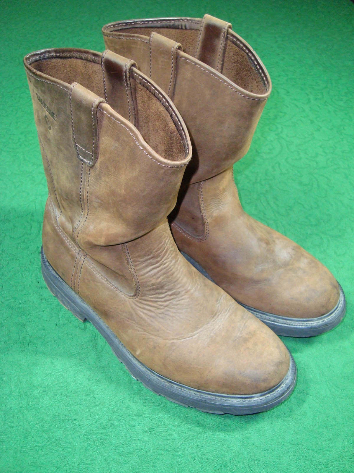 Wolverine Wellington Work Boots Mens Size 13 M Brown Leather Pull On W04727