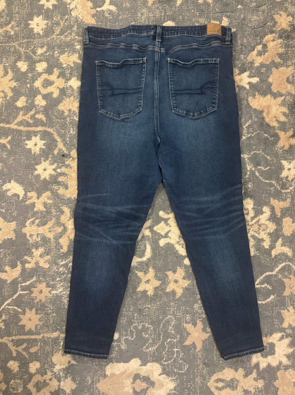 American Eagle Women’s Blue Stretch Denim 5-Pocket Skinny Jeans Size 20 Regular