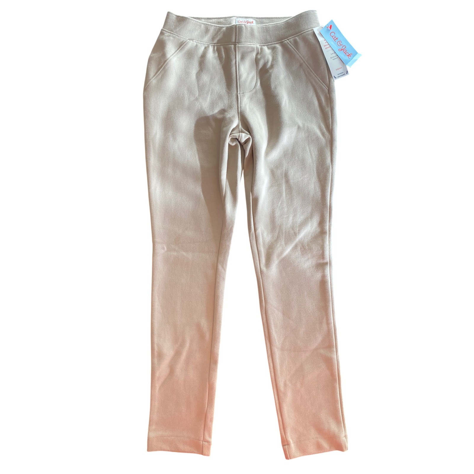 Cat & Jack Girls Khaki Tan School Uniform Stretch Pants Size L 10/12 NWT