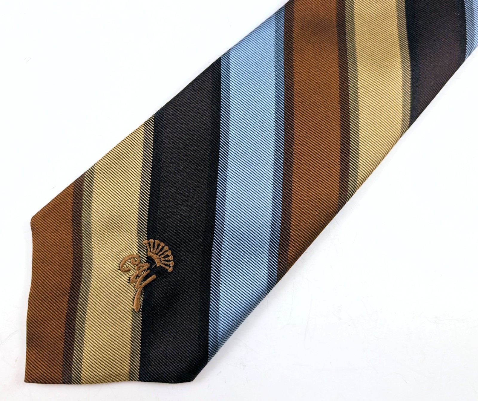 1970s COUNTESS MARA Necktie for Jack Henry Kansas City Vintage Blue Brown Stripe