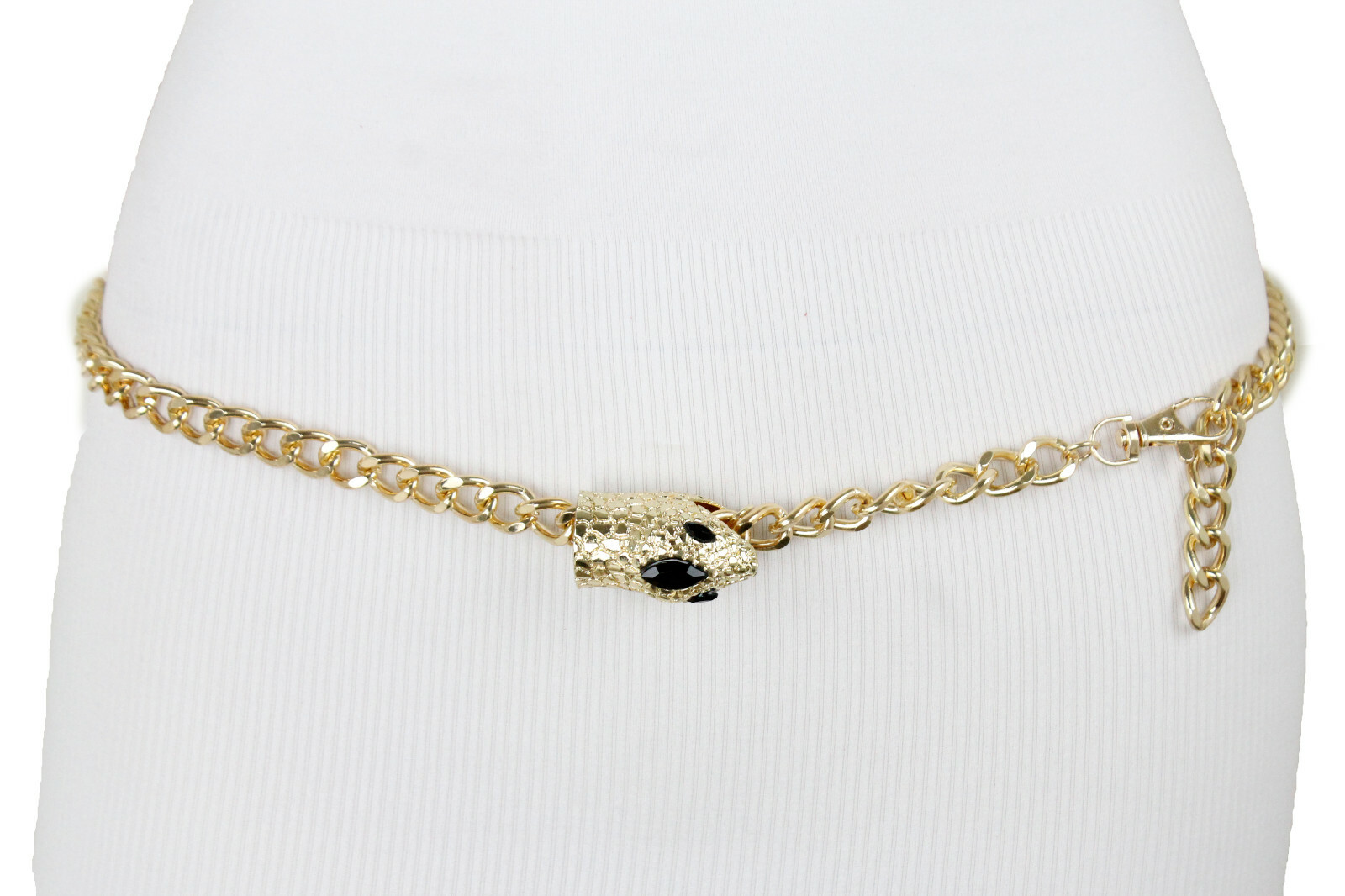 Women Sexy Fashion Belt Gold Color Metal Chain Snake Charm Hip Waist Size XS S M