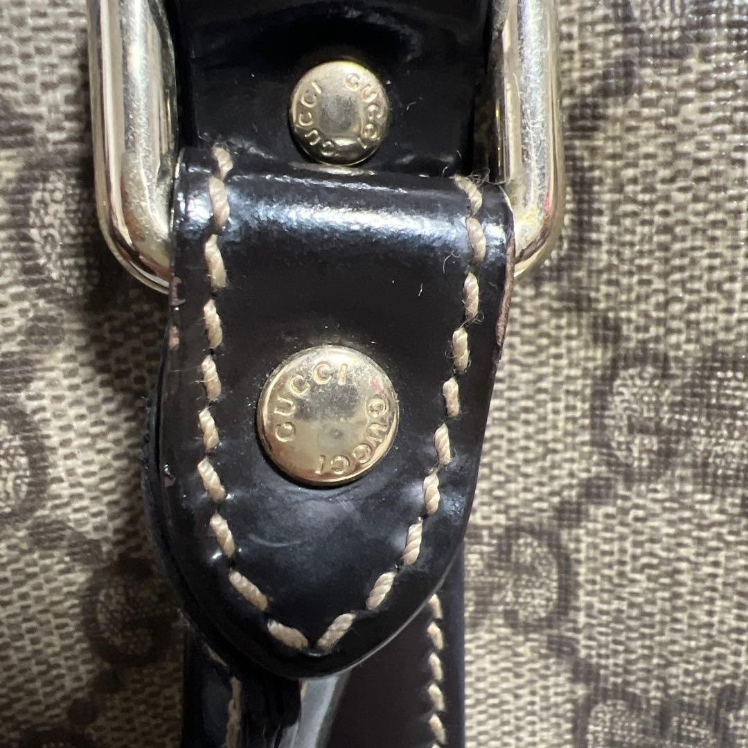 Gucci GG Pattern Handbag Beige Black Gift Present 0607b