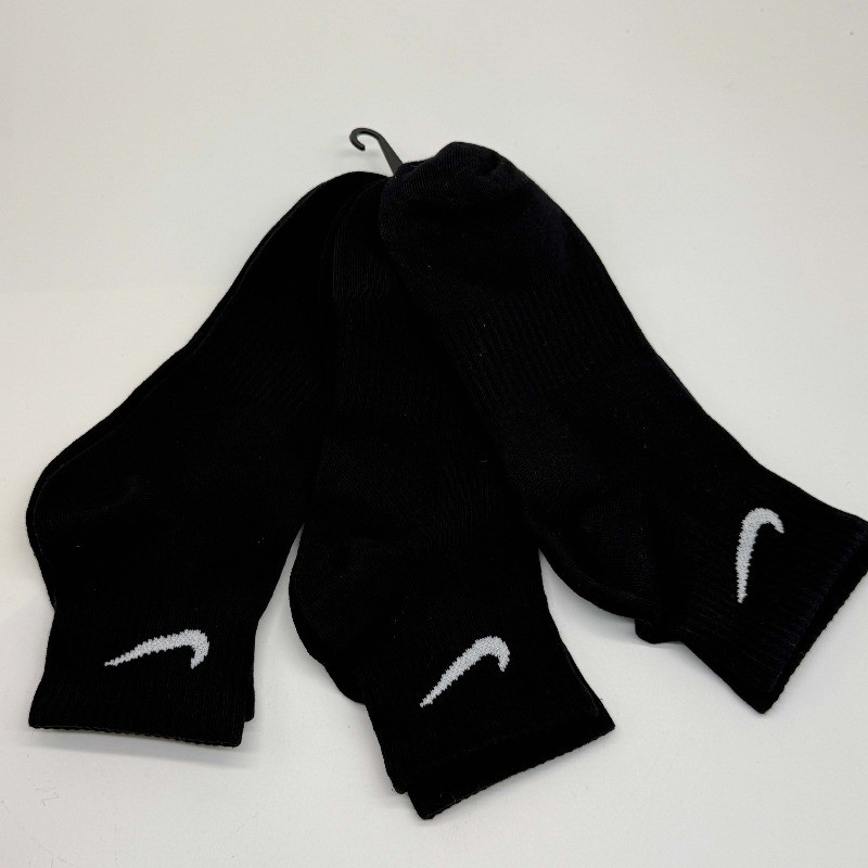 3Pair Black Nike Low-Cut Ankle Socks Size L CHAUSSETTES DE SPORT