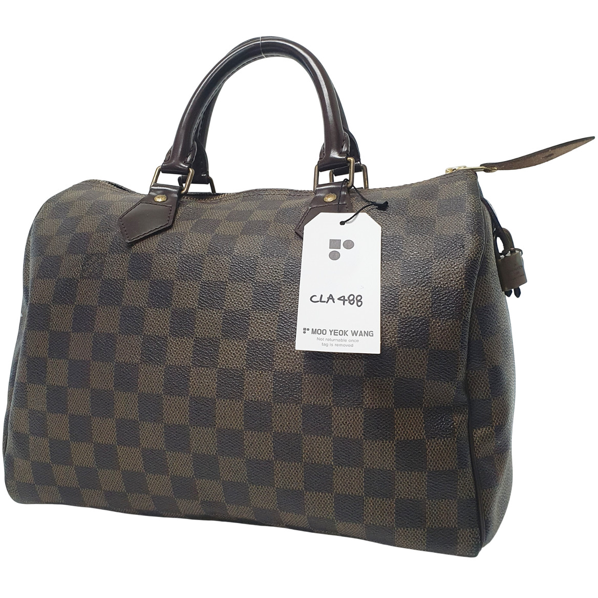 Authentic Louis Vuitton Speedy 30 Damier Ebene N41531 Genuine Daily Bag CLA488