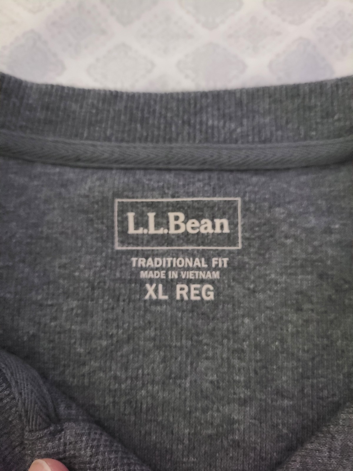 Men’s LL Bean Dk Gray Long Sleeve 3-Button Thermal Henley Size XL REG 502224 NWT